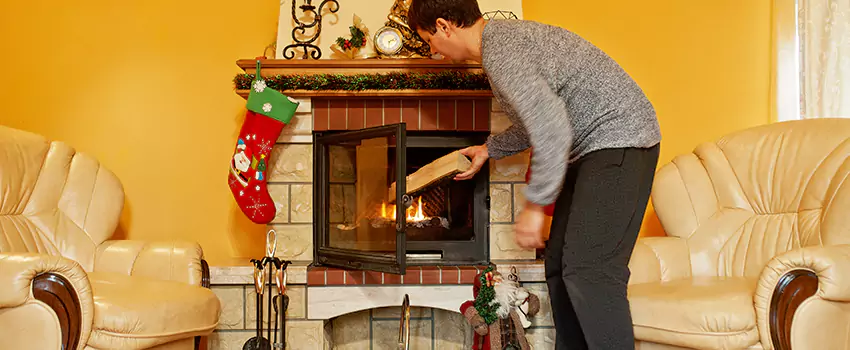 Rusted Metal Fireplace Restoration in Manorville, New York